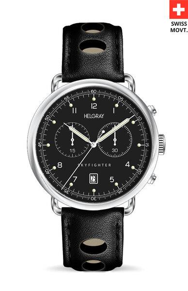 Helgray Silver Chronograph Watch Case - Case online Only